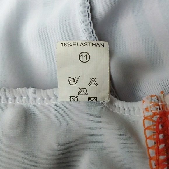 Black & White Orange Trim Modest Swim Set Sz M - Picture 7 of 8